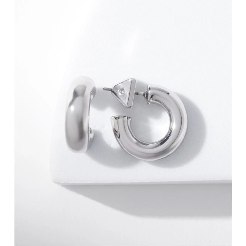 Silver Small Thick Hoops